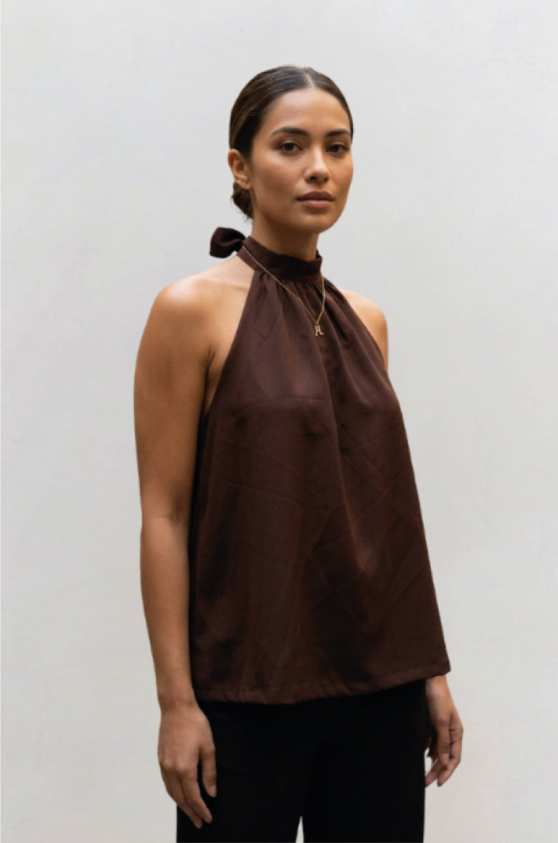 Blusa cuello seda