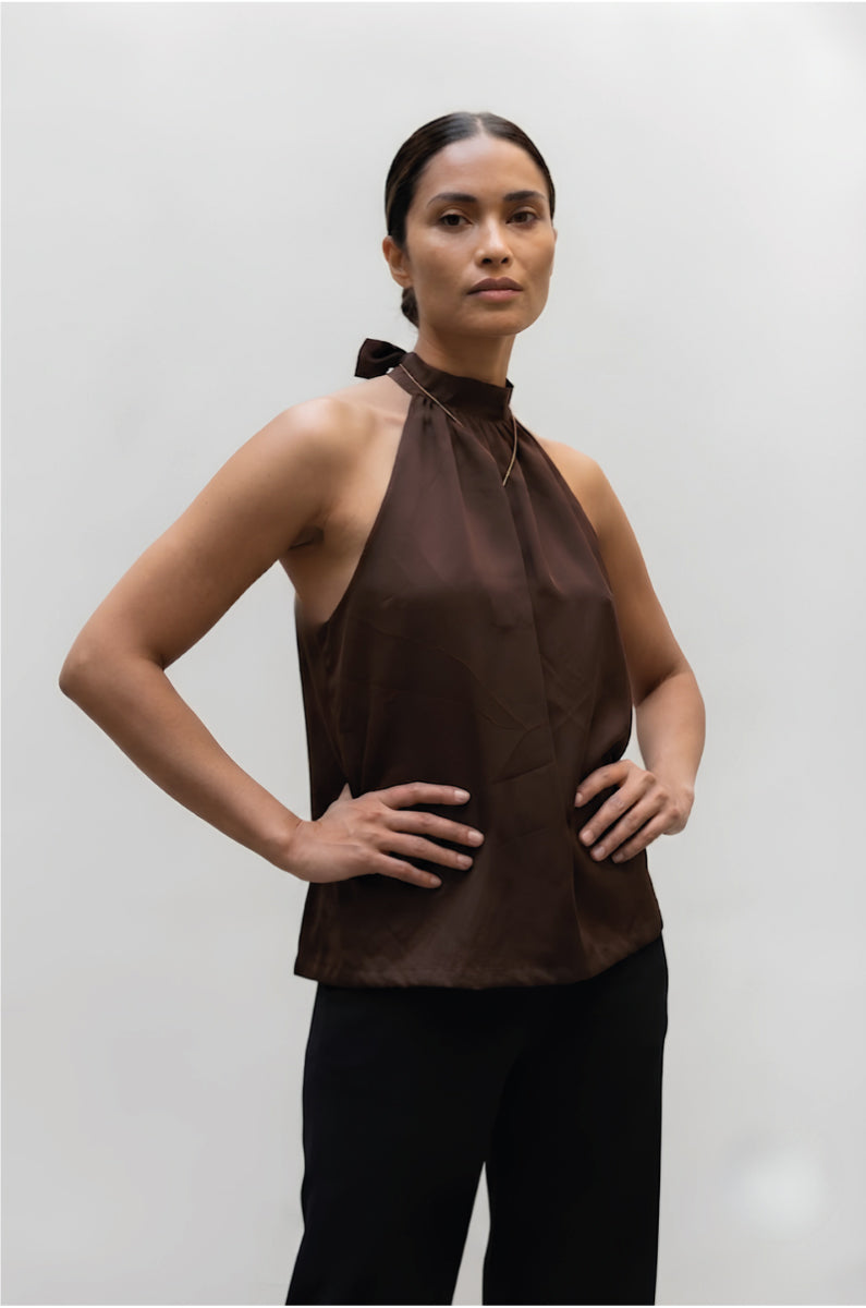 Blusa cuello seda