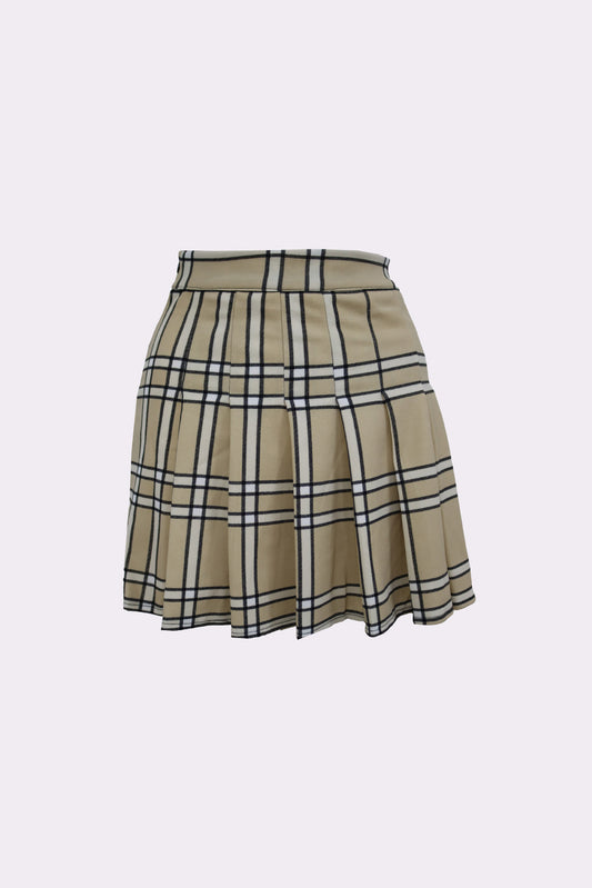 Falda escocesa beige