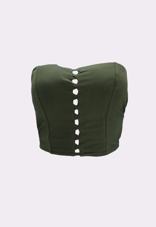 Top Straples verde militar